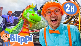 Blippi RIDES A ROLLERCOASTER At A THEME PARK! |  Blippi and Meekah Best Friend Adventures