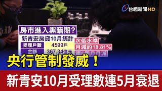 央行管制發威！ 新青安10月受理數連5月衰退