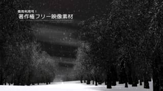 著作権フリー動画素材／商用利用可能／クリスマス素材／雪景色001