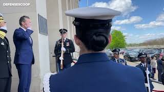 U.S. SecDef Pete Hegseth welcomes the Minister of National Defense of El Salvador at the Pentagon