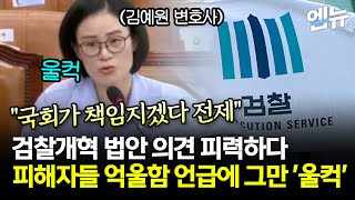 피해자들 생각에 울컥! 김예원 변호사, 검찰개혁 소신 발언?
