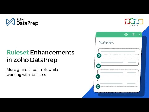 Ruleset enhancements for Zoho DataPrep: providing more granular control to data preparation process