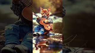 Wild guitar music with ai #nature #relaxing #relaxingmusic #music #aicats #cat  #aimotion #love