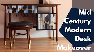 Mid Century Modern Desk Makeover | Modern Furniture Flip