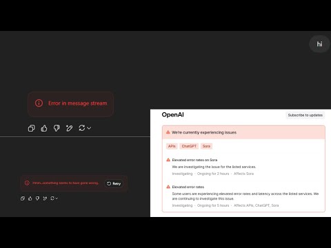 SOLVED: ChatGPT 'Error in Message Stream' | 'Something Went Wrong' & Elevated OpenAI Rates