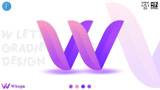 Lettermark Gradient Logo Design | W Letter Logo Design PixelLab Bezier Tool Tutorial | AtoZ official