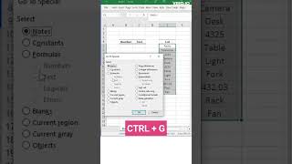 Smart way to separate Text and Number from Series of Data in Excel via Go To Option