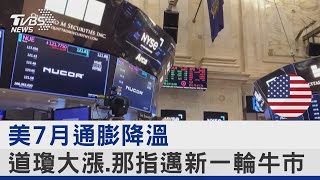 美7月通膨降溫 道瓊大漲.那指邁新一輪牛市｜TVBS新聞