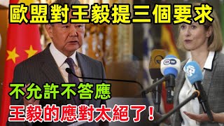 歐盟對王毅提出三個要求，不允許不答應，王毅的應對太絕了！