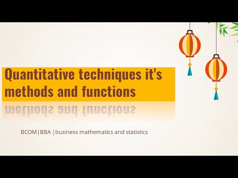 Quantitative techniques its methods and functions|BBA|BCOM|commerce|IT|exam based question #youtube