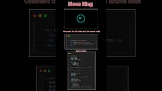 MASTERPICE NEON LIGHT RING 2025 USING HTML CSS #mrcodding #coding #shorts #shortfeed