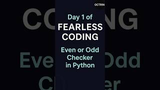 This Python Tool Checks Any Number Instantly ⚡ | Even or Odd Finder | #Shorts #Python #Octrin