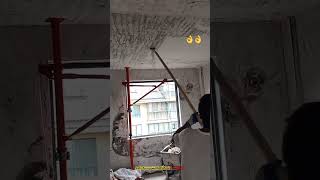 Scraping mortar the ceiling, creative diy tool, smart tool