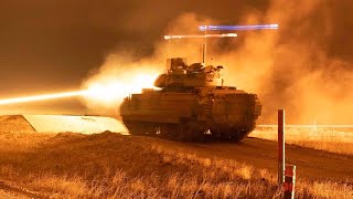 WOW: UKRAINIAN M2A2 BRADLEY INFANTRY FIGHTING VEHICLE SHOOTS AT POINT-BLANK RANGE A RUSSIAN BTR-82
