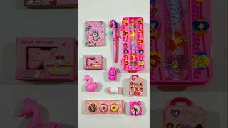 Adorable Pink Stationery Items, Pencil Case, Eraser, Pen, Notebook #stationery #backtoschool #shorts