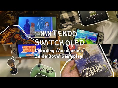 📦✨ UNBOXING Pre-Owned Nintendo Switch OLED  + Accessories  + Zelda: Breath of the Wild Gameplay 🌬️🎮