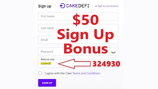Cake DeFi Referral Code "324930" ✔️ $30 Sign Up Bonus