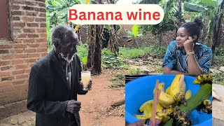 African village life// How to make a banana wine recipe without yeast