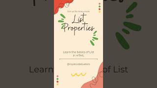 Mastering List Style Types and Positions in HTML & CSS #coding #htmllist #css #webdesign #html