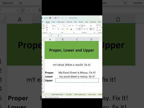 PROPER, LOWER & UPPER Functions in Excel | Quick Text Fix! by Excel Flow