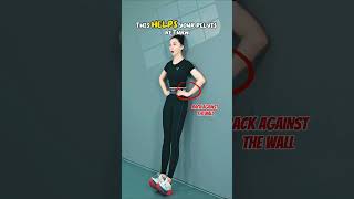 Effortless Pelvic Alignment: Quick Wall Exercise for a Strong Core. #shorts #weightlossjourney