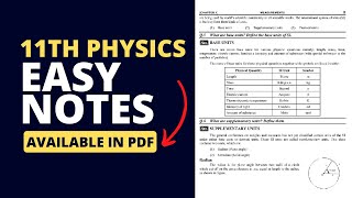 11th Class Physics Notes  - Easy PDF Available! Boost Your Grades! - FSC/ICS Part 1 Physics