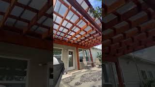SkyPoly Pergola & Patio Cover complete ✅ in Austin, Tx! #patiocover #woodenpergola #pergola