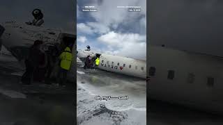 Delta passenger films evacuation after jet overturns on landing