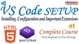 VS Code Setup and Important Extensions | HTML tutorial for Beginner | VS Code Setting | VS Code HTML