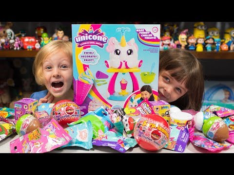 HUGE Unicone Unicorn Poop Surprise Eggs Opening Blind Bags Toys for Girls Kinder Playtime