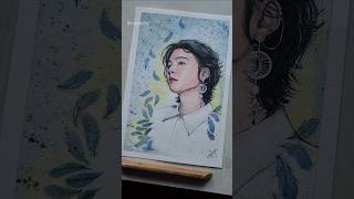 Watercolor painting #portraitart #btsfanart #btsyoongi #arte #artshorts #drawingshorts #minyoongi