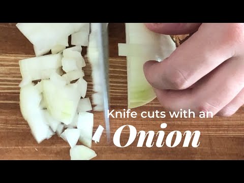 Knife skills with an onion