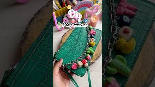 Adding *CHARMS* to my BORING HANDBAG 👜 #diy #craft #charms #ytshorts #viralshort #clayart #art