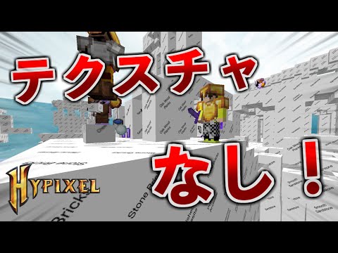 【マイクラ】テクスチャ無しでもPVPできるでしょ！！【hypixel SkyWars】