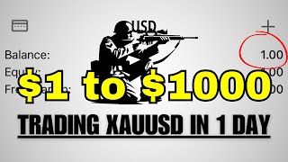 $1 to $1000 Trading XAUUSD in 1 day | Using Base Breakout Strategy + Market Psychology