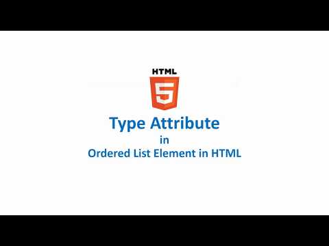 Type Attribute in the Ordered List Element in HTML