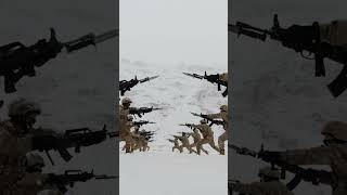 中国人民解放军：冰天雪地，练兵备战。
