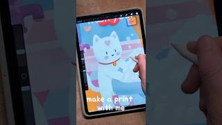 make an art print with me🧼#cat #artprint #smallbusinessvlog #asmr