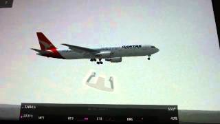 Qantas b767-300 hard landin