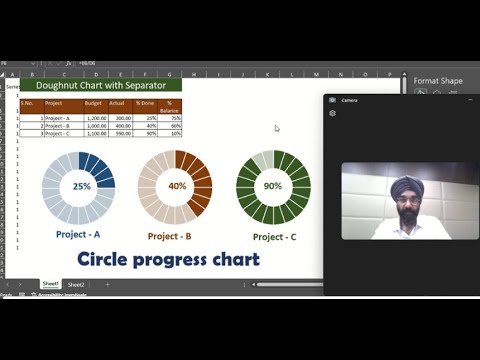 Doughnut Progress Circle Chart in Excel as NEVER seen before!
