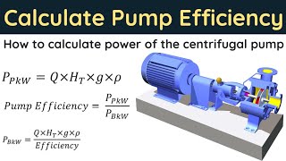 How to calculate the Power of centrifugal pump | Calculate pump efficiency | BkW |  hydraulic power