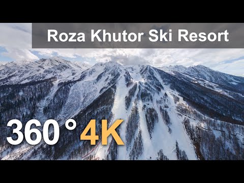 Rosa Khutor Ski Resort. Southern slope. Sochi, Russia. 360 video in 4K