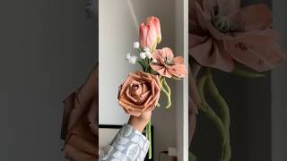 Paper rose 🥀 | dried flower| flower making from paper | paper flower making #shorts #craft t