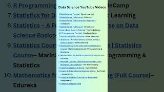 15 Must-Watch Data Science YouTube Videos! 📊  #datascience #datasciencecourse #datasciencetutorial