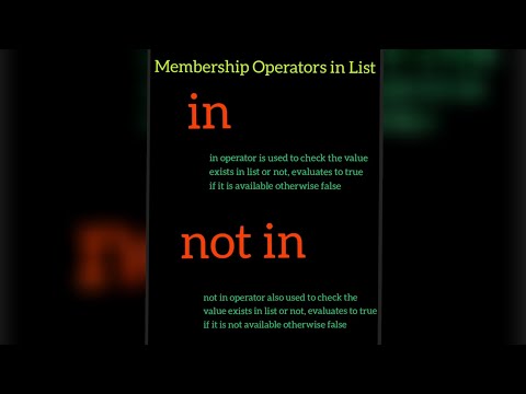 List in Python (Part-9) Membership Operators in List & Types of membership operations ( in, not in)