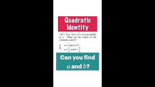 Technique that you MUST learn to ace #maths | Equating Coefficients #shorts #math #quadraticequation