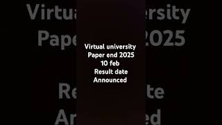 Virtual university paper end 2025 @FUNSHU4 #vueducation #vuupdatestech #vuupdates