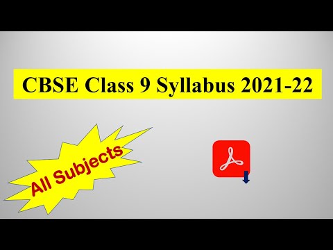 CBSE Class 9 Syllabus 2021-22 (PDF) All Subjects | CBSE Academic Session 2021-2022 |