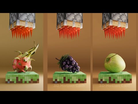 Minecraft vs Real Life 3D Simulations 🍓🥥🍇#blender3d  #clothsimulation #3danimation #3dart #minecraft