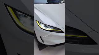 ⚡Tesla Model 3 Highland with GT-Style Yellow DRLs! 🏎️  #tesla